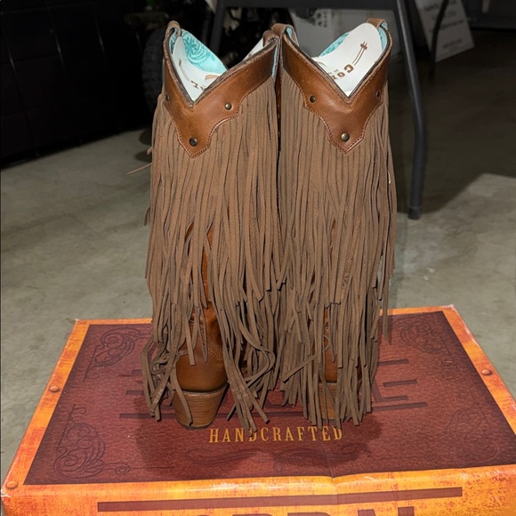 Corral Tan Fringe Western Boots - Picture 2 of 5